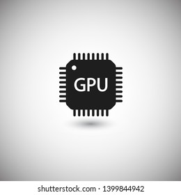 GPU icon. Circuit board icon. 