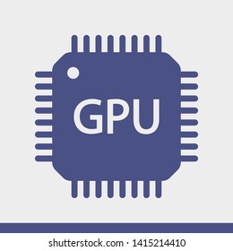 GPU icon. Circuit board icon. 