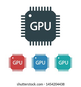 GPU icon. Circuit board icon.