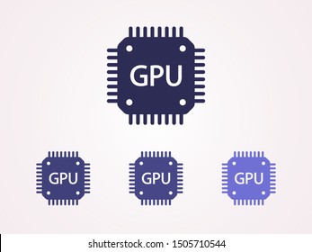 GPU icon. Circuit board icon.