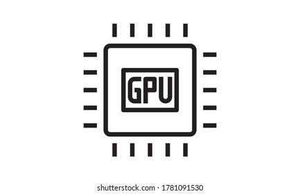 GPU icon. Circuit board icon. Can be used for web and mobile apps.