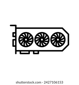 GPU icon. Circuit board icon. simple illustration of graphics card GPU color editable