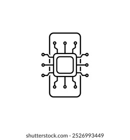 GPU icon. Circuit board icon. simple illustration of graphics card GPU. Personal computer component icon