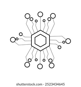 GPU icon. Circuit board icon.on a white background