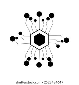 GPU icon. Circuit board icon.on a white background