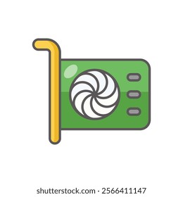 Gpu icon. Computer hardware icon design. vector graphic