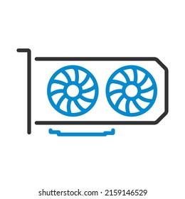 GPU Icon. Editable Bold Outline With Color Fill Design. Vector Illustration.