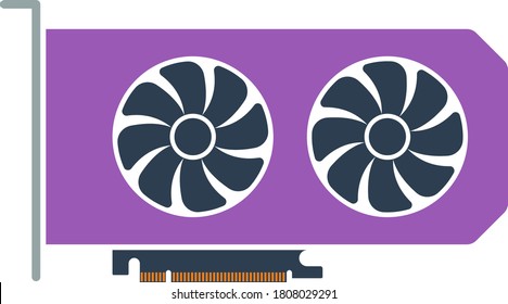 GPU-Symbol. Flaches Farbdesign. Vektorgrafik.