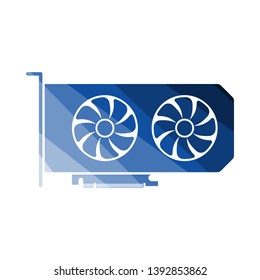 GPU Icon. Flat Color Ladder Design. Vector Illustration.