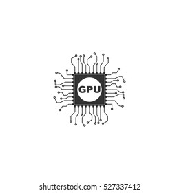 Gpu icon flat. Illustration isolated vector sign symbol