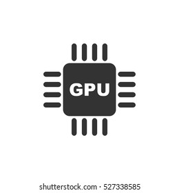 Gpu icon flat. Illustration isolated vector sign symbol