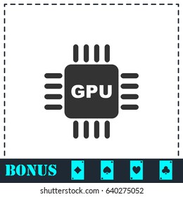 Gpu icon flat. Simple vector symbol and bonus icon