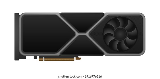 GPU Icon Graphics Processing Unit Vector Illustration