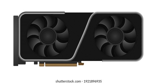 GPU Icon Graphics Processing Unit Vector Flat Illustration