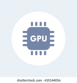 GPU icon, graphics processing unit vector sign, graphics chipset isolated icon, vector illustration
