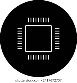 GPU icon sign. Graphics card symbol. White on black background.