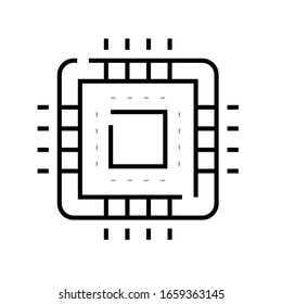 Icono de línea Gpu, signo de concepto, ilustración de vector de contorno, símbolo lineal.