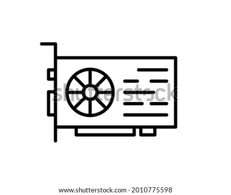 GPU line icon, sign or symbol. Premium pictogram in trendy outline style. GPU pixel perfect vector icon isolated on a white background