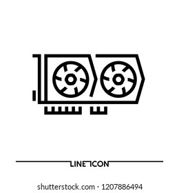 GPU line icon for your website or mobile app; Graphic card icon for PC vector EPS 8 
