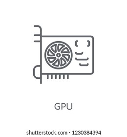 Gpu linear icon. Modern outline Gpu logo concept on white background from hardware collection. Suitable for use on web apps, mobile apps and print media.