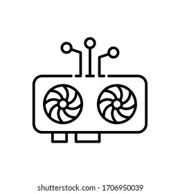 gpu mining icon. Flat vector graphic in White background.