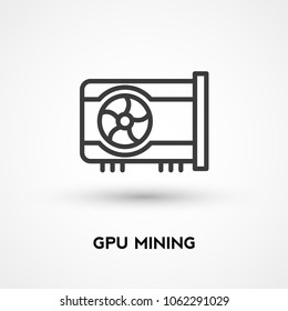 GPU mining line icon