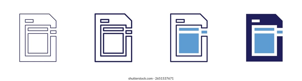 GPU power icon in 4 different styles. Thin Line, Line, Bold Line, Duotone. Duotone style. Editable stroke.