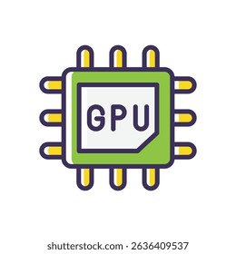 GPU vector icon stock illustration