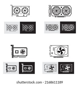 GPU- oder Grafikkartensymbol, Vektorgrafik