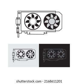 GPU or Video Graphic Card Icon vector illustration