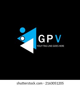 Diseño creativo del logotipo de la letra GPV con gráfico vectorial