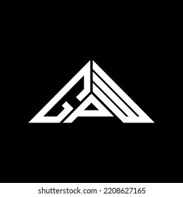 GPW letter logo creative design with vector graphic, GPW simple and modern logo in triangle shape.