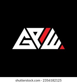 GPW triangle letter logo design with triangle shape. GPW triangle logo design monogram. GPW triangle vector logo template with red color. GPW triangular logo Simple, Elegant, and Luxurious design.