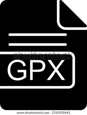 GPX File Format Glyph Vector Icon Design