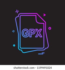 GPX file type icon design vector