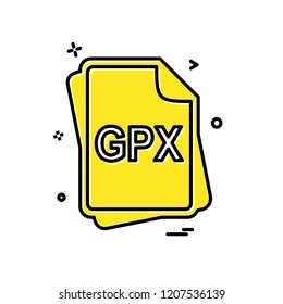GPX file type icon design vector