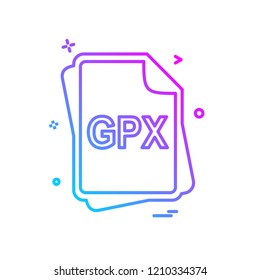 GPX file type icon design vector