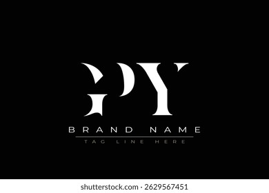 Diseño de logotipo de letra abstracta GPY. Este logotipo está diseñado por tres letras abstractas.