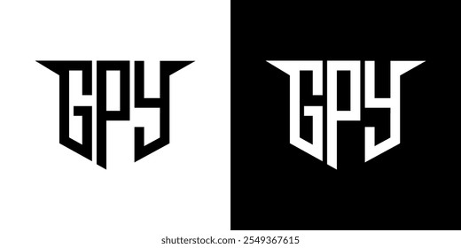 Diseño de logotipo de letra GPY con fondo blanco en ilustrador, estilo de superposición de fuente de alfabeto moderno de logotipo de Vector, diseños de caligrafía para logotipo, póster, invitación, etc.