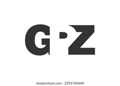 GPZ logo design. Initial letter G P Z bold font style for tech startups, consulting, corporate branding. Creative company name, headlines typography identity, trendy logotype. Vector illustration.