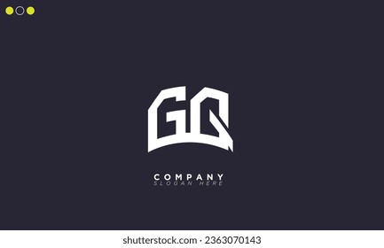 Letras de alfabeto GQ Iniciales logotipo de monograma QG, G y Q