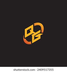 GQ combination letter unique initials logo esport for gaming team, youtube, twitch