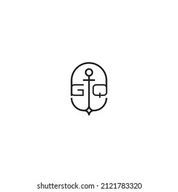 GQ Creative Letter Logo Design mit Ankerkonzept mit hochwertigem professionellen Design, das gut in allen Printmedien drucken kann