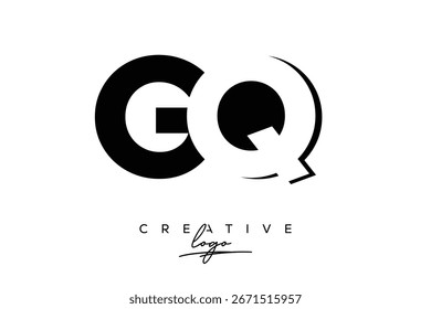 Logotipo creativo minimalista de espacio negativo de GQ con monograma moderno para marca y logotipo de marca comercial con letras iniciales Diseño de logotipo para marca.