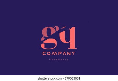 gq g q alphabet small letter blue pink creative design vector company logo icon template 