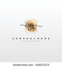 GQ handwriting initial logo template vector.