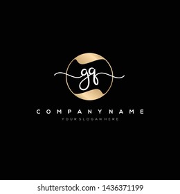 GQ handwriting initial logo template vector.