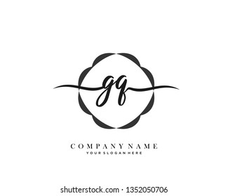 GQ handwriting initial  logo vector