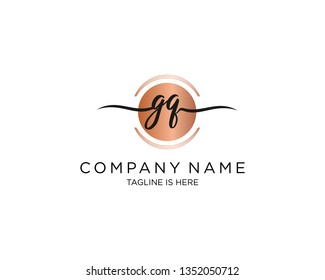GQ handwriting initial  logo vector