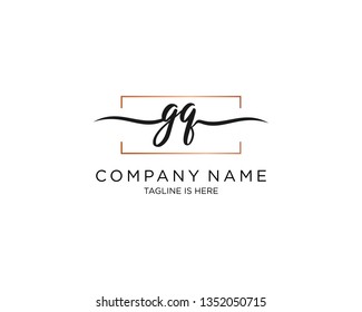GQ handwriting initial  logo vector
